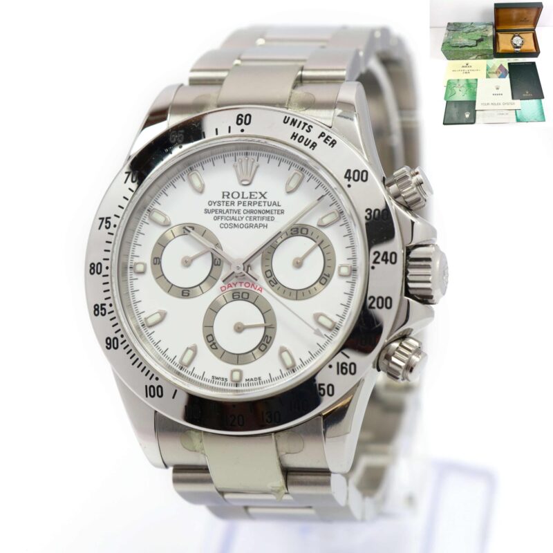 2004 Lnib Rolex Daytona 116520 40MM White Dial Box Papers Stickers