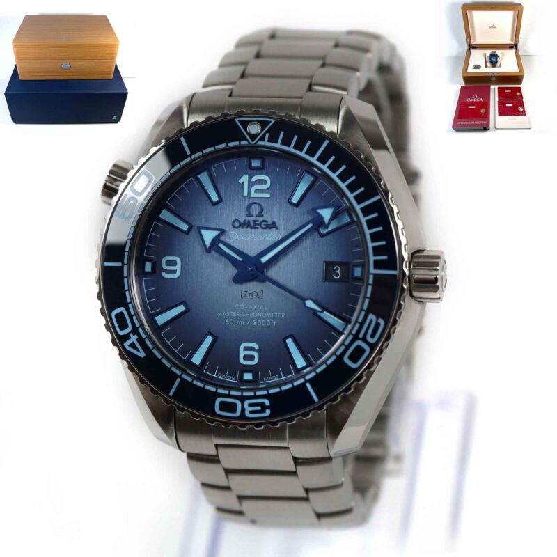 Omega Seamaster Planet Ocean 215.30.40.20.03.002 Summer Blue Dial 39.5MM Box Papers