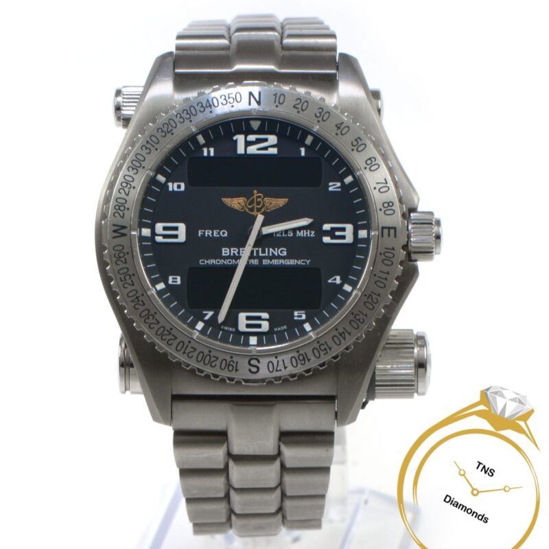 Breitling Emergency Superquartz E76321 Titanium 43mm Black Dial - Excellent