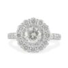 Double Halo Diamond Engagement Ring 2.05 Carat TW Platinum VS/G Size 5.5
