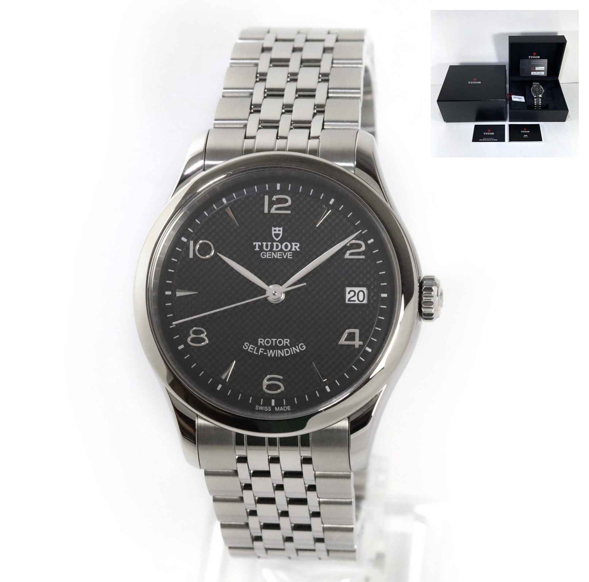 Tudor 1926 36mm Black Dial Stainless Steel 91450-0002 Box Papers