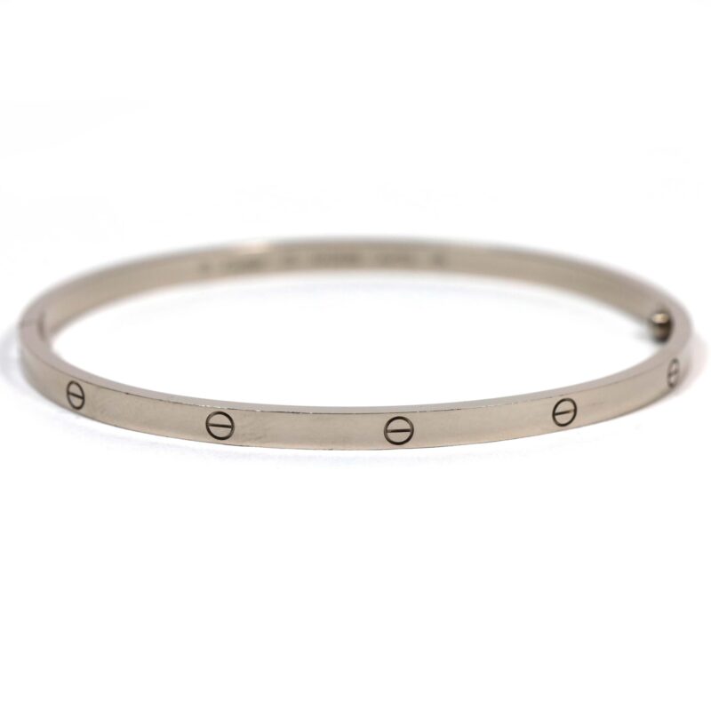Cartier Love Bracelet Small Thin 18k White Gold Size 20 w/ Box+Tool