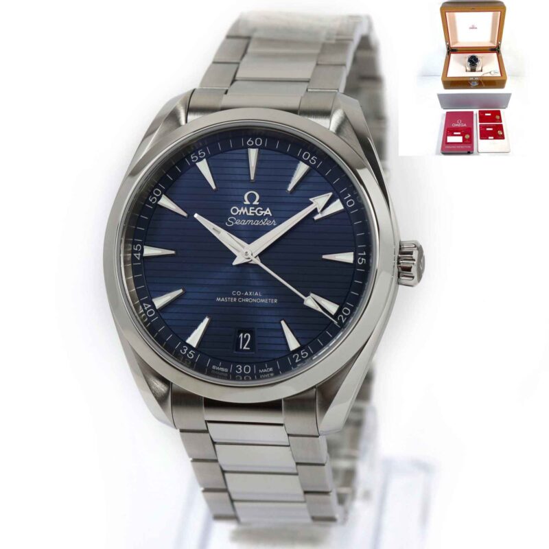 New 2022 Omega Seamaster Aqua Terra 220.10.41.21.03.004 41mm Blue Dial Box Papers