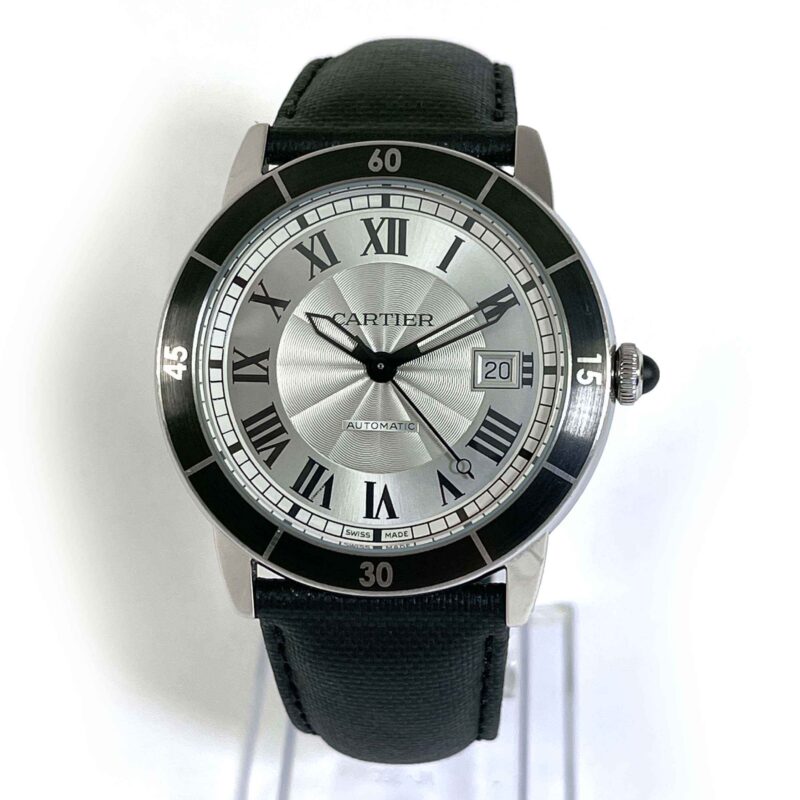 Cartier Ronde Croisiere 42mm Silver Dial Leather Strap WSRN0002 3886