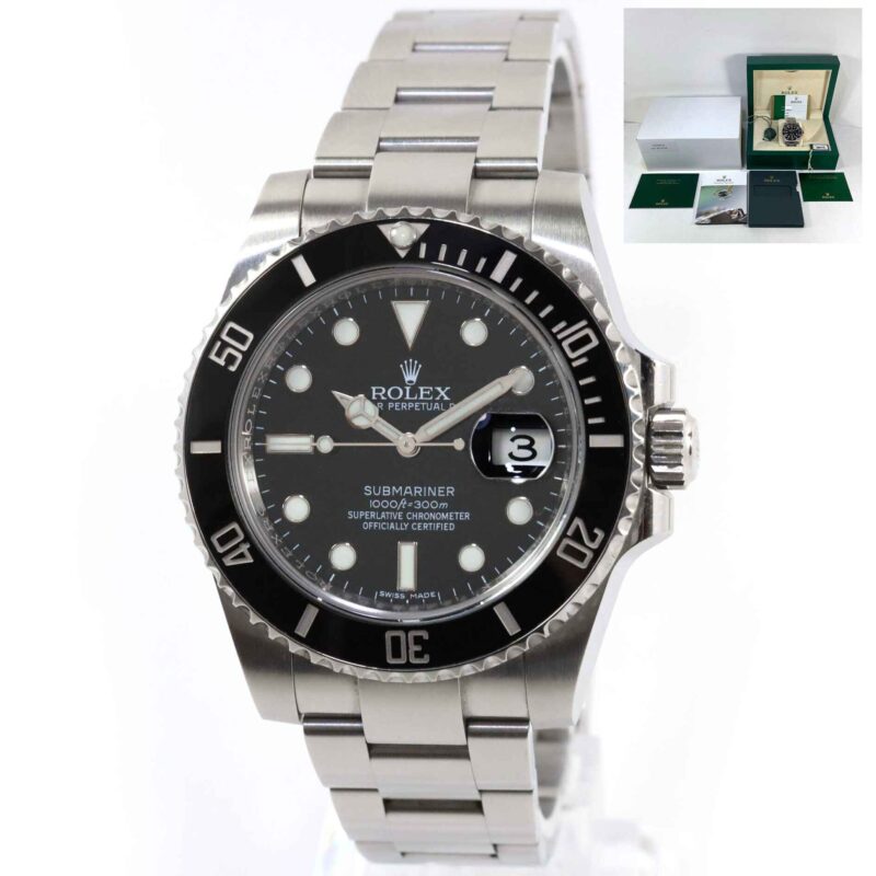 Rolex Submariner Date 116610LN Open Card 40mm Black Dial Steel Box Papers