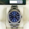 New April 2023 Rolex Datejust 41 126334 Blue Dial Oyster Fluted Box Papers