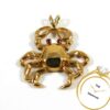 Crab Crustacean Ruby 14k Yellow Gold Pendant