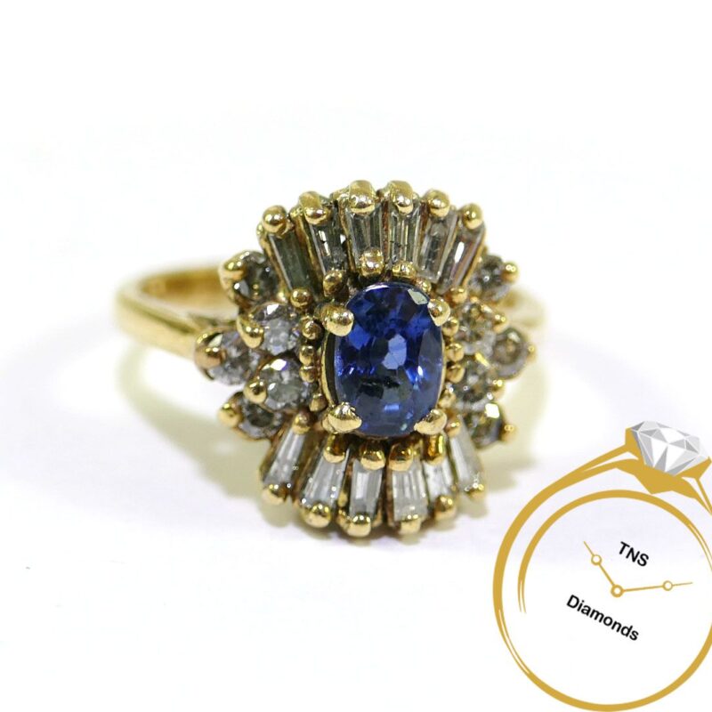Ballerina Blue Sapphire 14k Yellow Gold Ring