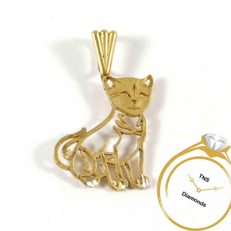 Cat 18k Yellow Gold Pendant