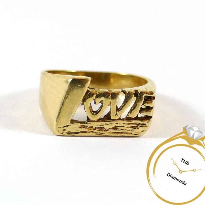 Love Symbol 14k Yellow Gold Statement Ring