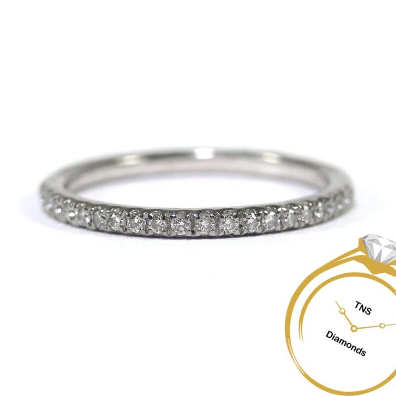 Diamond Row 18k White Gold Band Ring