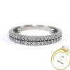 Two Row Diamond 14k White Gold Band Ring