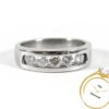 Men's Floating Diamond 14k White Gold Ring