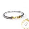 David Yurman Cable Classic 14k Yellow Gold & Sterling Silver Bangle Bracelet 6.25"-6.5"