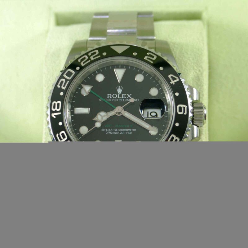 NOS Full Stickers Rolex GMT Master II 116710LN Black Ceramic 40mm Box Papers
