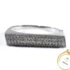 Diamond 3ct 18k white gold cuff bangle bracelet featuring rows of sparkling diamonds in a modern design.