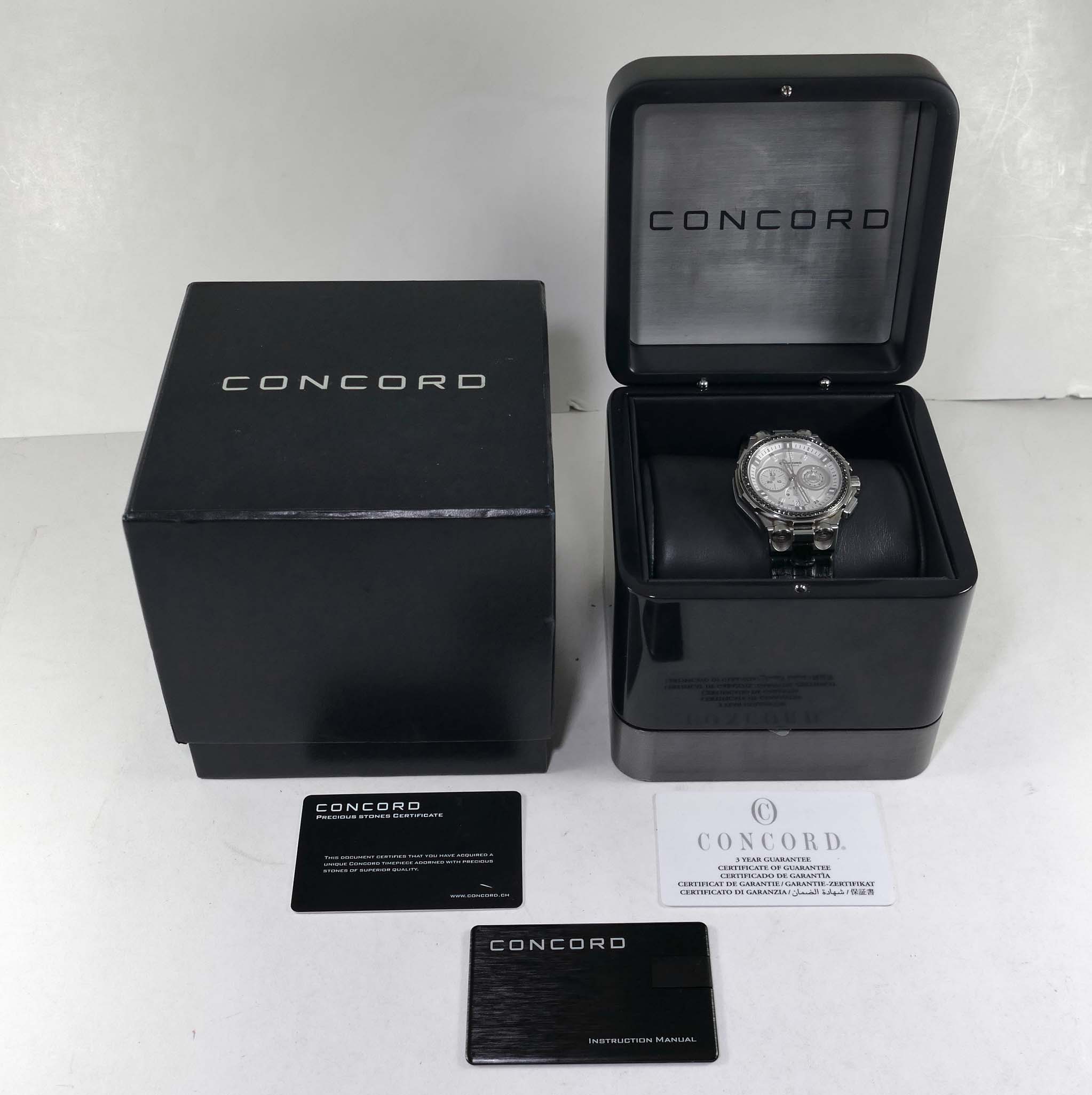 Concord C2 Chronograph Black Frost Factory Black Diamond