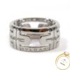 Bvlgari Parentesi Men's 18k White Gold Ring W/ Box - Size 63 (10) - 11.2mm