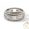 Bvlgari Parentesi Men's 18k White Gold Ring W/ Box - Size 64 (10.5) - 7.8mm