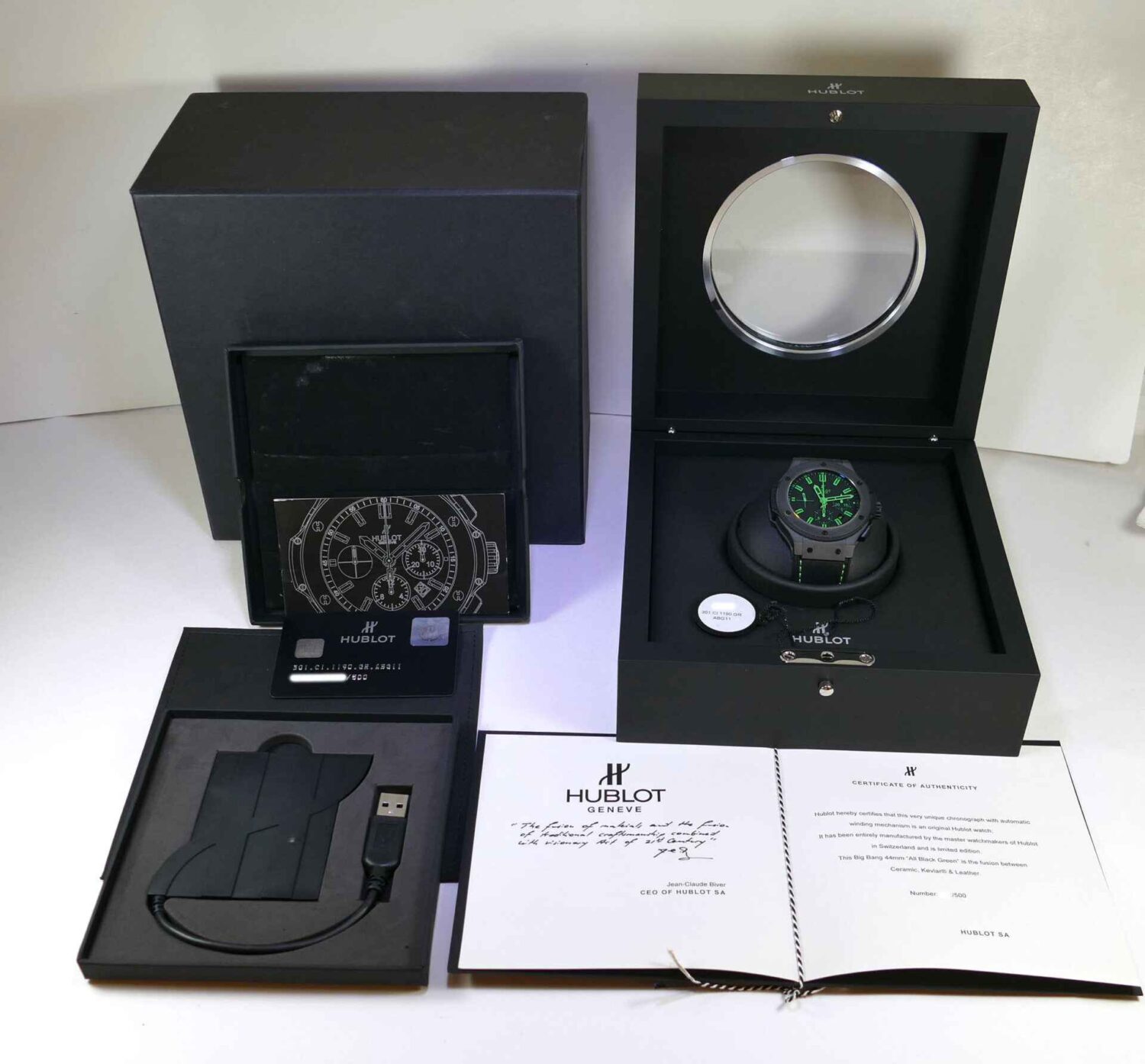 Hublot Big Bang All Black Green Chronograph 44mm 301.CI.1190