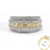2.73ct Canary Yellow Diamond Princess Cut 18k White Gold Ring