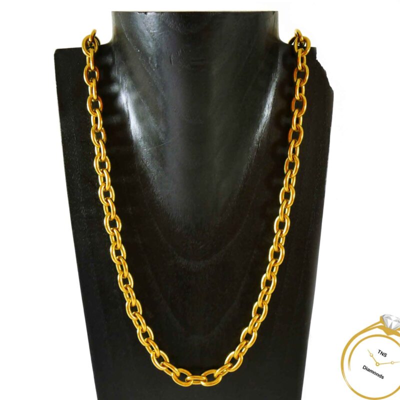 Men's 22k Yellow Gold Solid Heavy Cable Link Chain - 200 Grams 26" 9.5mm