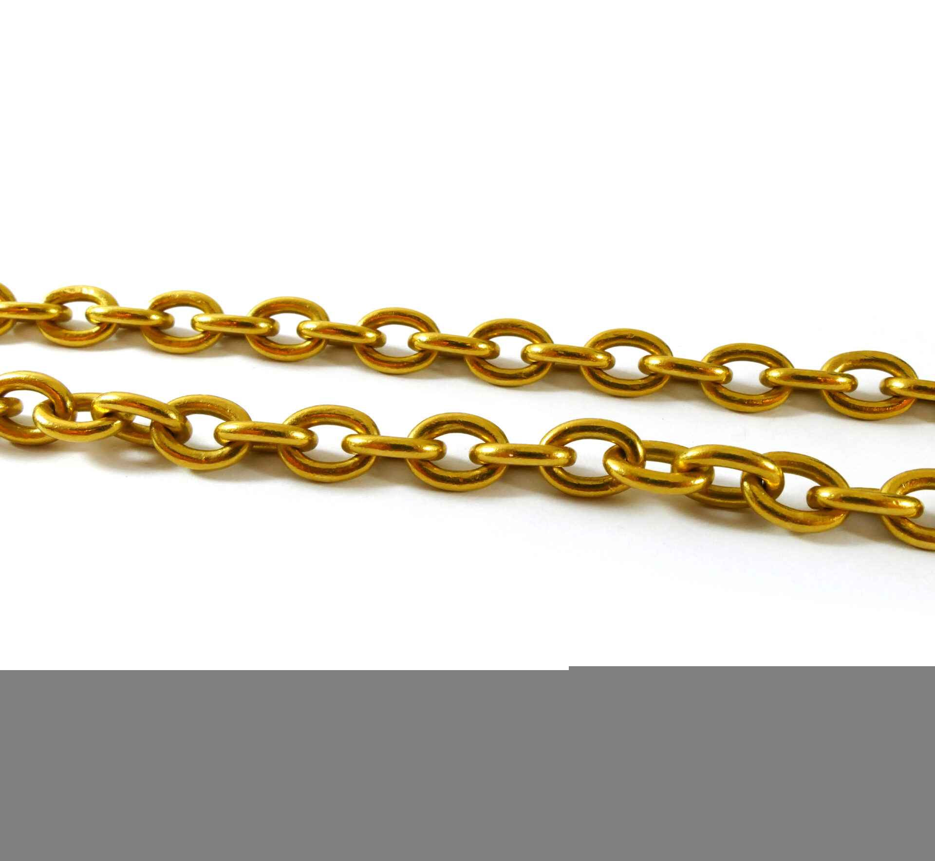 Men's 22k Yellow Gold Solid Heavy Cable Link Chain - 200