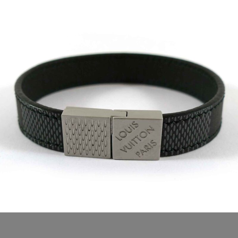 Louis Vuitton Pull It Check It Damier Canvas Leather Bracelet BC1108