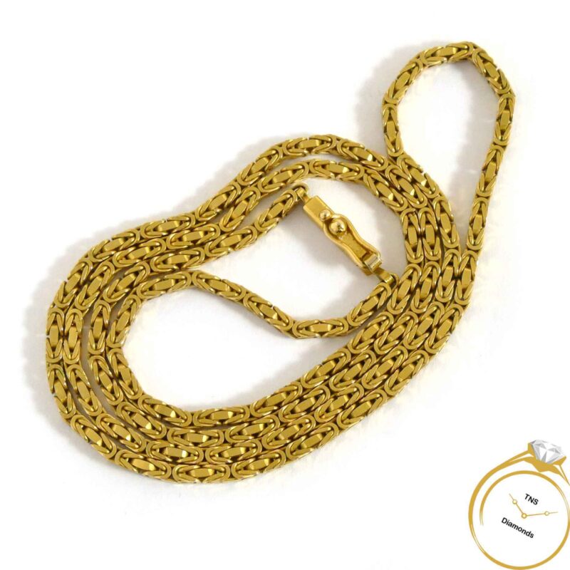 Men's Solid Box Byzantine Italian 14k Yellow Gold Link Chain Necklace 20.5"