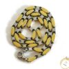 Men's two-tone necklace: 14k yellow and white gold bar ball link chain.
