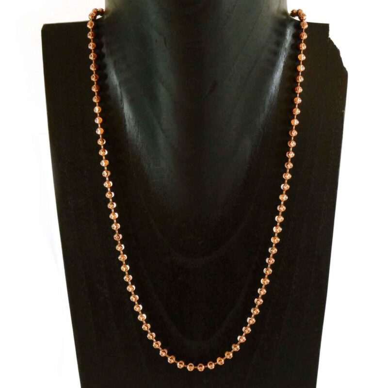 Solid Moon Cut Ball Bead Link 14k Rose Gold Chain Necklace 20" 23.8 grams