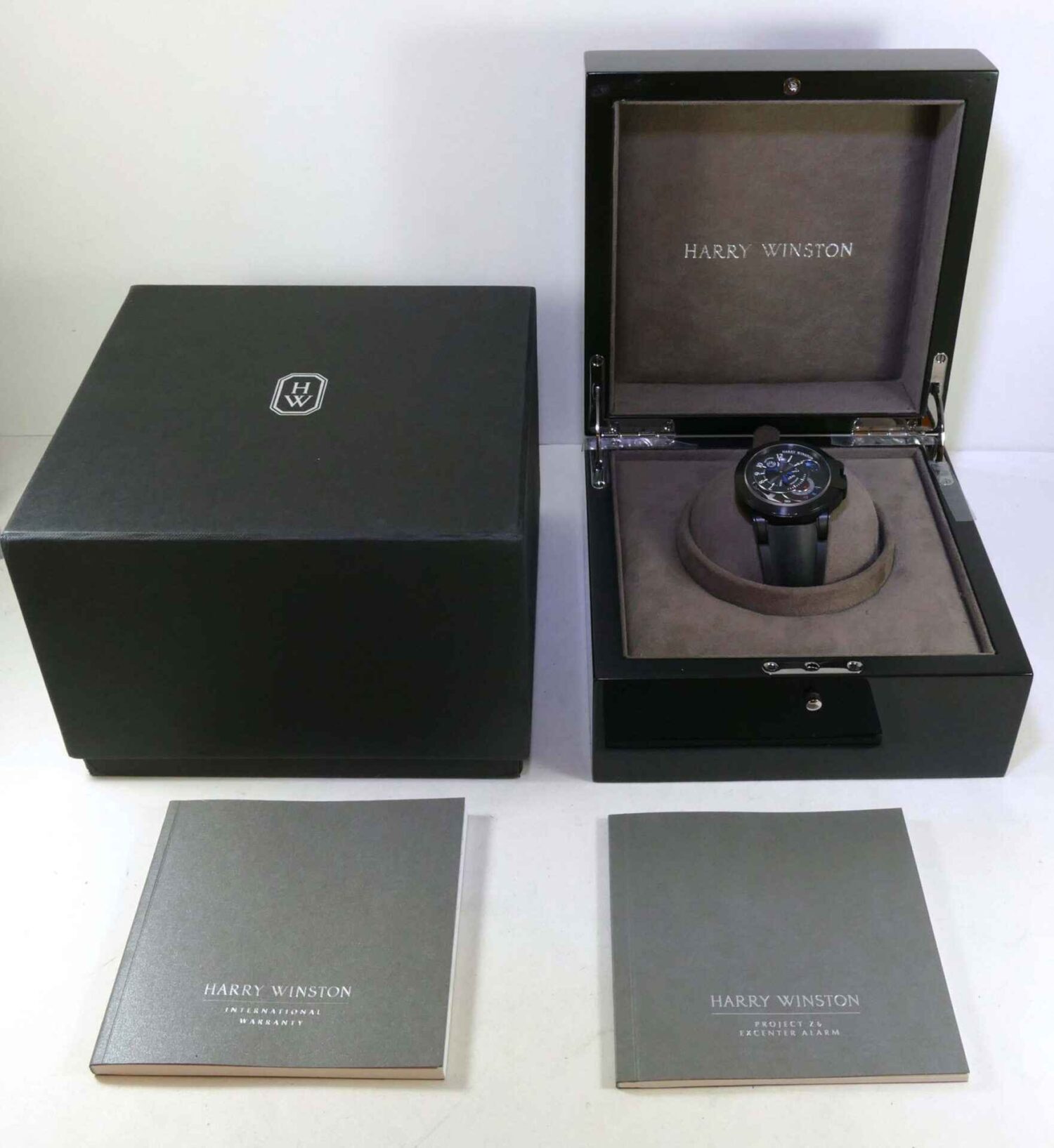 HARRY WINSTON watch case box empty box black used | eBay
