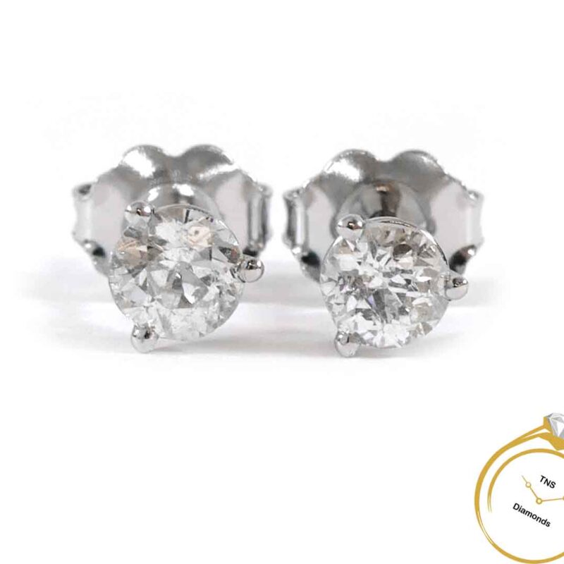 .52ct Diamond Antique Old Mine Cut Martini Setting 14k White Gold Stud Earrings
