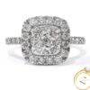 1.50ct Diamond Round Cluster Halo 14k White Gold Wedding Engagement Ring