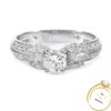 1.03ct Diamond Marquise Round 18k White Gold Wedding Engagement Ring