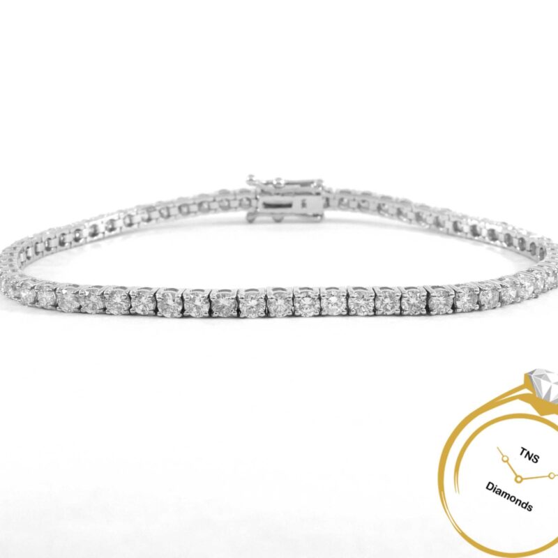 Women's Diamond 5ct 14k White Gold Tennis Bracelet 7.5"