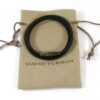 David Yurman Men's Chevron Triple-Wrap Black Leather Sterling Silver Bracelet