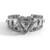 Diamond 1.58ct Heart Baguette Princess 18k White Gold Engagement Ring
