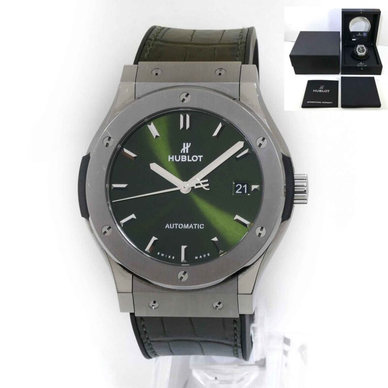 Hublot Classic Fusion Titanium Green 45mm 511.NX.8970.RX Box Papers