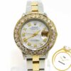 Ladies Rolex Datejust MOP Diamond Dial 2.5ct Bezel 18k Gold Steel 69173 w/ Box