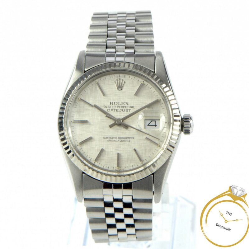 Men's Rolex Datejust 36mm Silver Linen Dial Ref. 16014