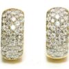 Pave Diamond Huggie Earrings in 14k Yellow Gold (3 ct TDW, VS1/VS2 Clarity, H/I
