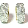 Pave Hoop Diamond Earrings 14k White & Yellow Gold (1.5 ct TDW, SI Clarity, G Co