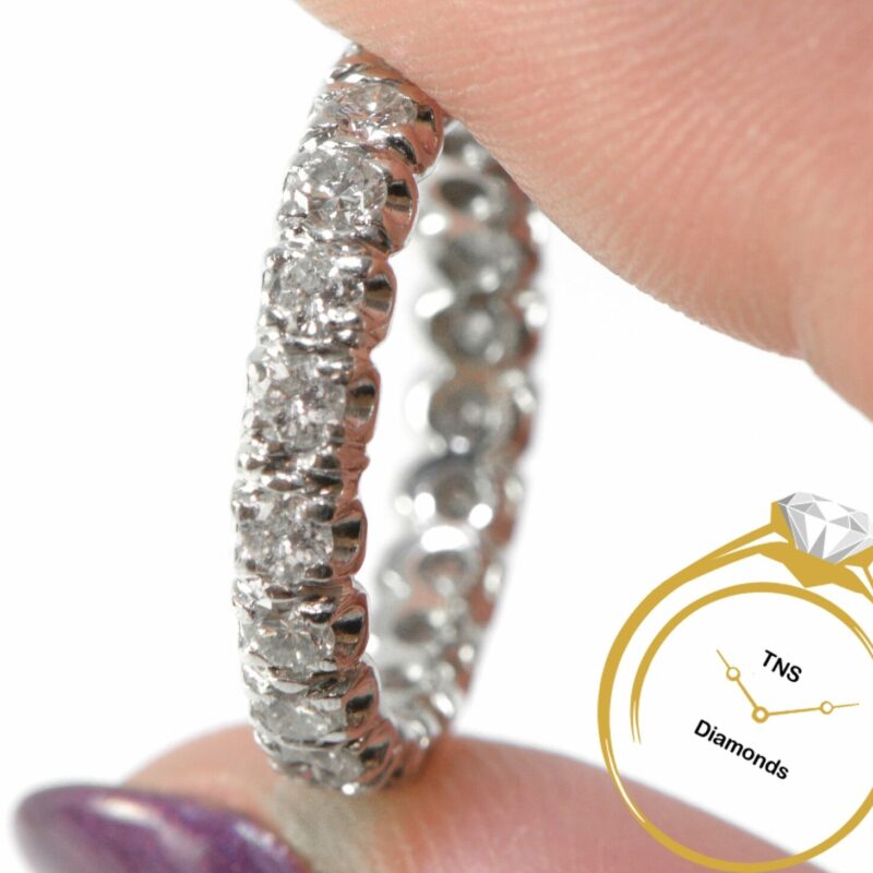 Platinum Eternity 1.50ct Diamond Ring Bridal Band (F/VS) - 5.4 Grams Size 5.5