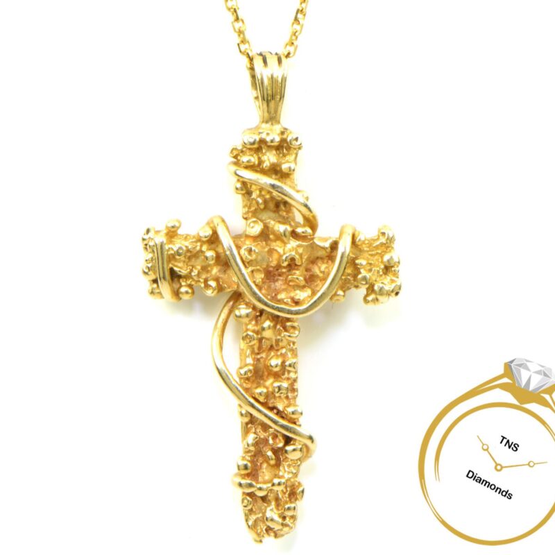 Religious 14k Yellow Gold Cross Pendant - 3.23 Grams - Charm