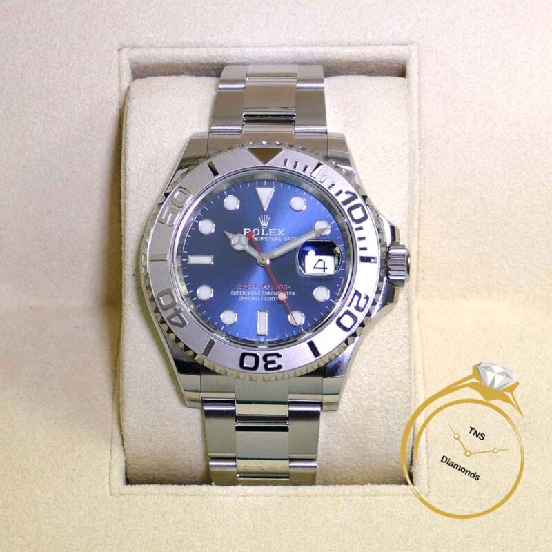 New Rolex Yachtmaster Blue Dial Platinum Bezel 126622 40mm Box Papers