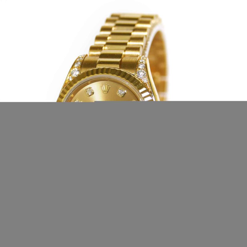 Ladies Rolex President Factory Diamond Lugs & Champage Dial 179238 26mm 18k YG
