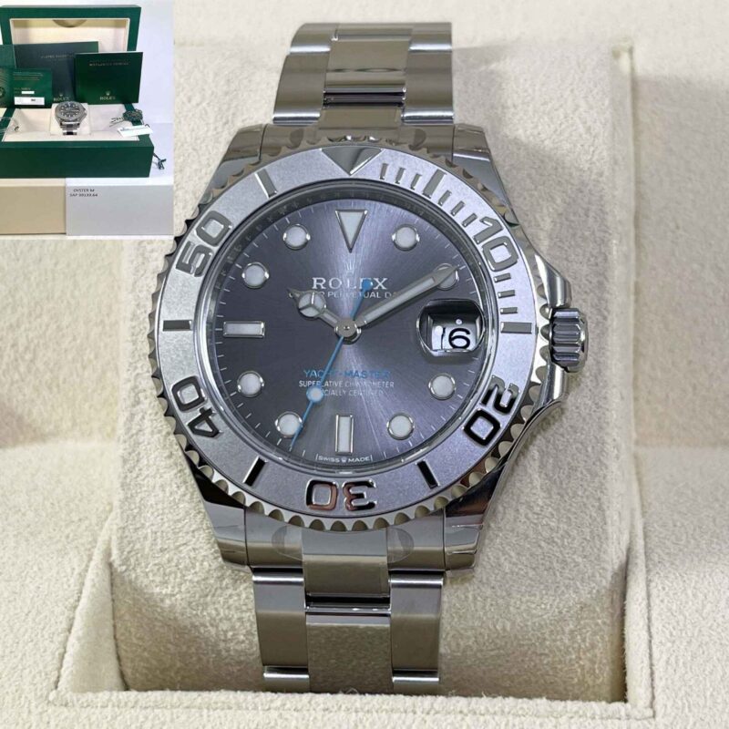 May 2021 New Rolex Yachtmaster 37 Rhodium Dial 268622 37mm Box Papers Stickers!