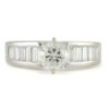 Round Diamond Tapering Channel 18k White Gold Engagement Ring