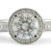 Round Halo Semi-Mount Diamond Engagement Ring18k Rose/White Gold .75ct TW SZ 6